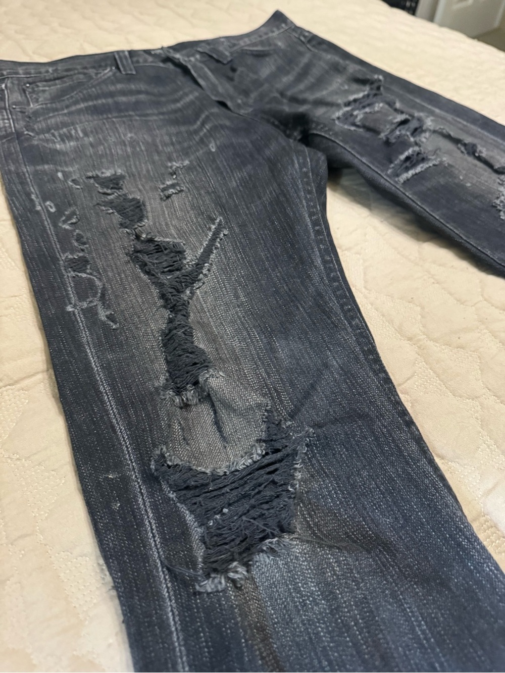 Agolde Women's Skinny Ripped Jeans in Dark Gray Wash Size 30 - Picture 4 of 7